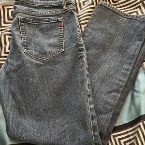 GAP Jeans size 10A. A little deeper blue than the picture shows.